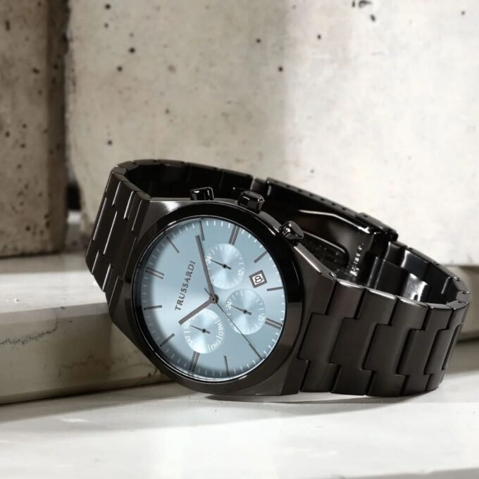 Montre TRUSSARDI Homme Quartz, Cadran Rond 28 mm, Bracelet Acier, Verre Minéral, Date, Style Classique, Quotidien - R2453175007