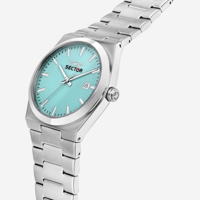 Montre SECTOR Adulte Quartz Rond Date Classique Quotidien 40 mm 50m Verre Minéral Acier Bracelet Acier Cadran Bleu Bracelet Gris - R3253301004