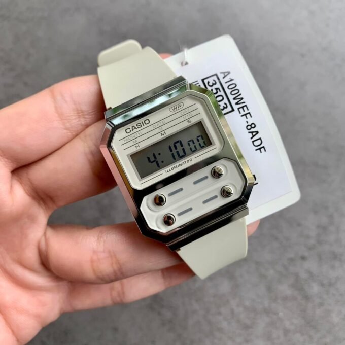 Montre Homme Casio Vintage - A100WEF-8ADF - Bracelet en Résine - Résistant à l'eau