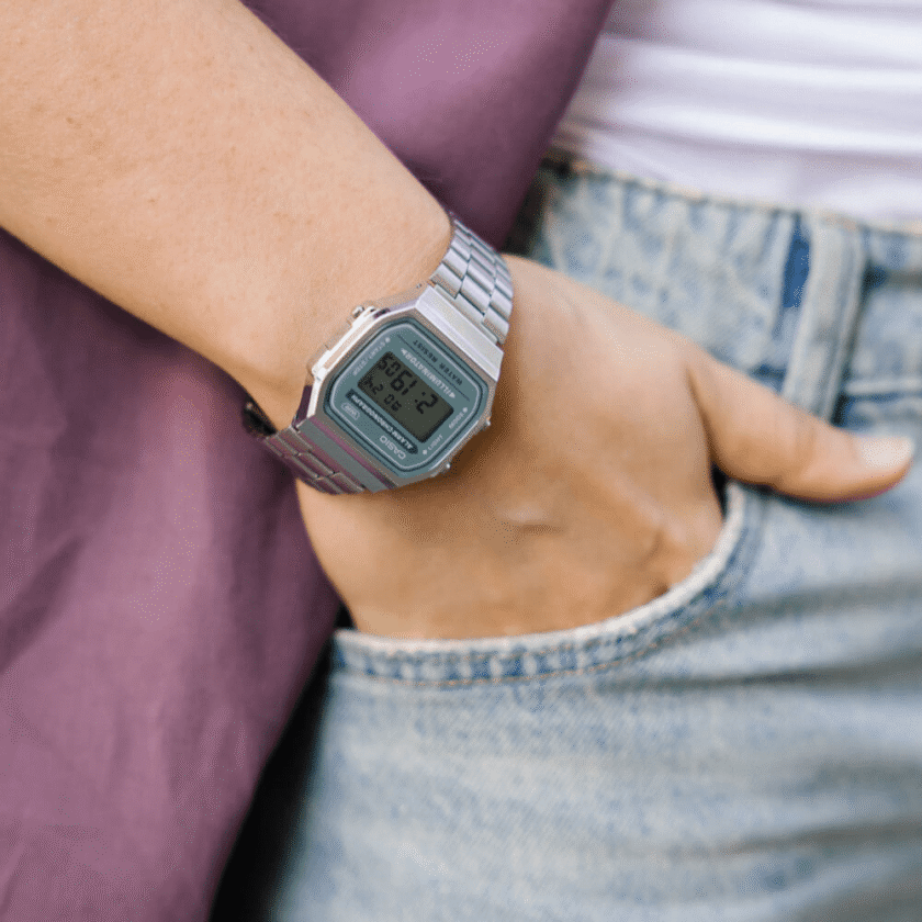 aiwatch_A168WA-3AYDF - Casio Vintage - Numérique - Bracelet en Acier Inoxydable - A168WA-3AYDF