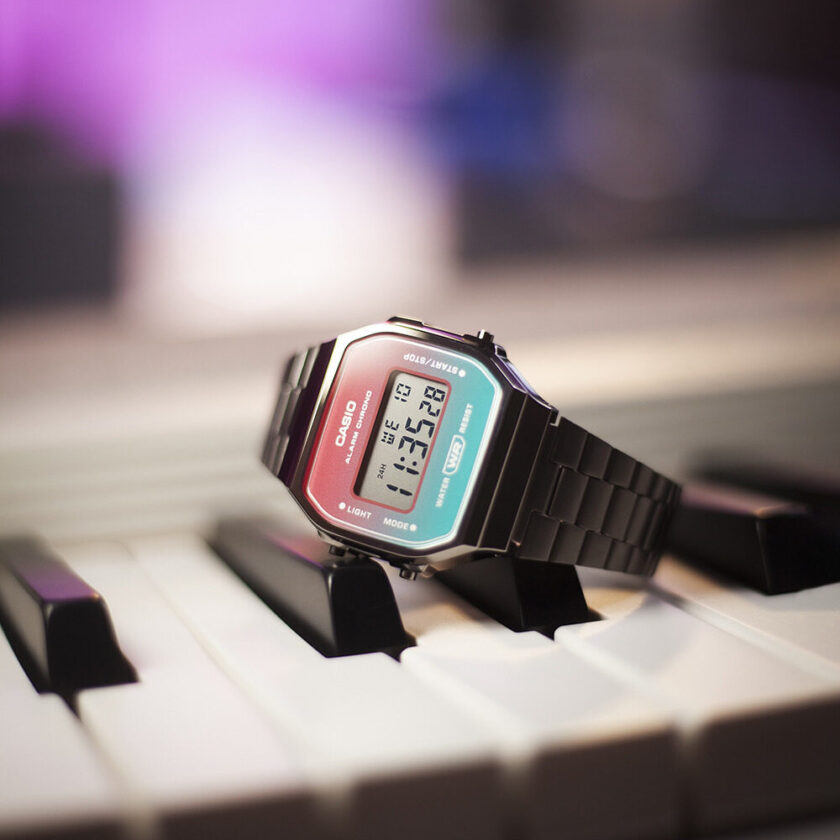 aiwatch_A168WERB-2ADF - Montre Casio Vintage - A168WERB-2ADF - Bracelet en Acier Inoxydable - Affichage numérique - Résistant à l'eau