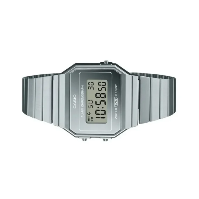 Montre Casio Vintage - A700WEV-7ADF - Bracelet en Acier Inoxydable - Affichage numérique - Résistant à l'eau