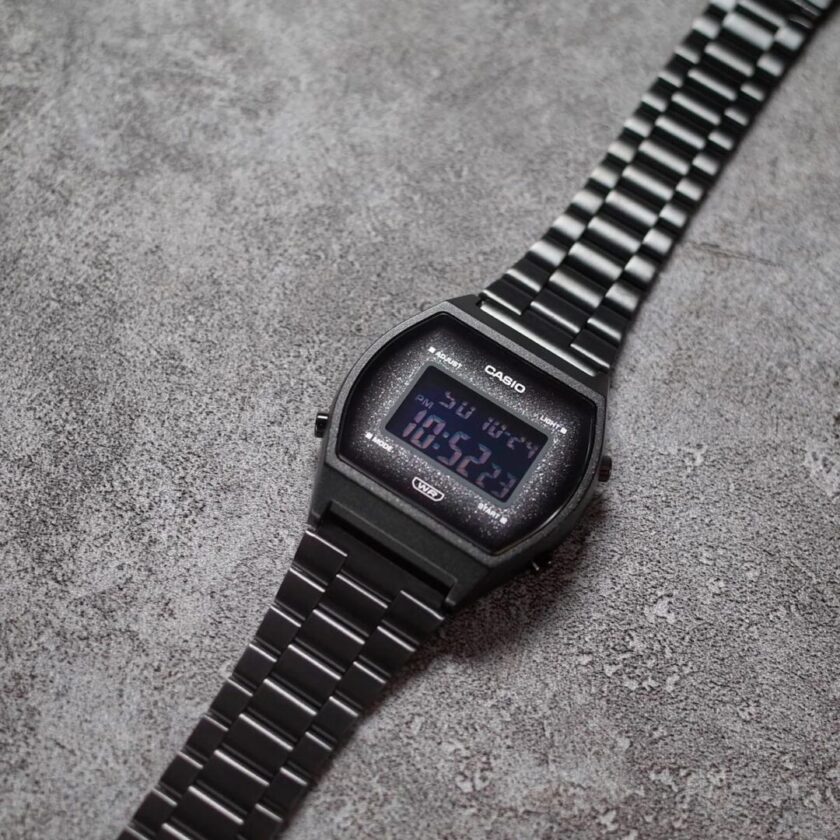 aiwatch_B640WBG-1BDF - Montre Casio Vintage Unisexe - Bracelet Noir En Acier Inoxydable - Résistante À L'Eau - 12 Mois De Garantie - B640Wbg-1Bdf