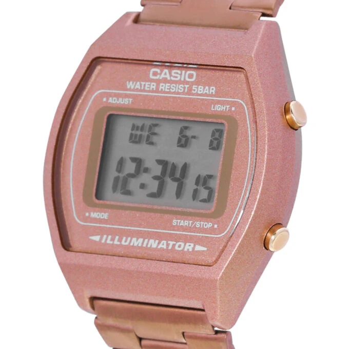 Montre CASIO Vintage Femme - B640WC-5ADF - Bracelet Doré En Acier Inoxydable -Résistante à l'eau - 12 Mois De Garantie