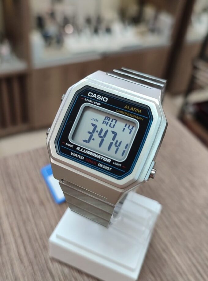 aiwatch_B650WD-1ADF - Montre CASIO Vintage Jeunesse - B650WD-1ADF - Bracelet Gris En Acier Inoxydable - Résistante à l'eau - 12 Mois De Garantie