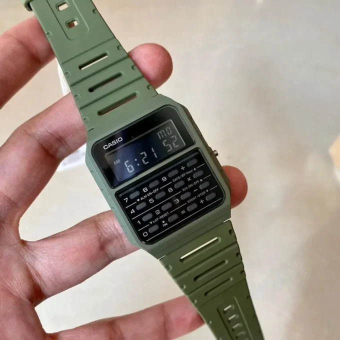 Montre Calculatrice Casio - CA-53WF-3BDF - Bracelet en Résine Marron - Résistant à l'eau