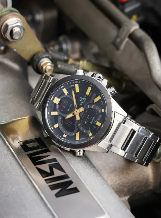 aiwatch_ECB-30DB-1A9DF - Montre Casio Edifice Homme Chronographe, Acier Inoxydable, Étanche 100m, Design Sport - ECB-30DB-1A9DF - Gris