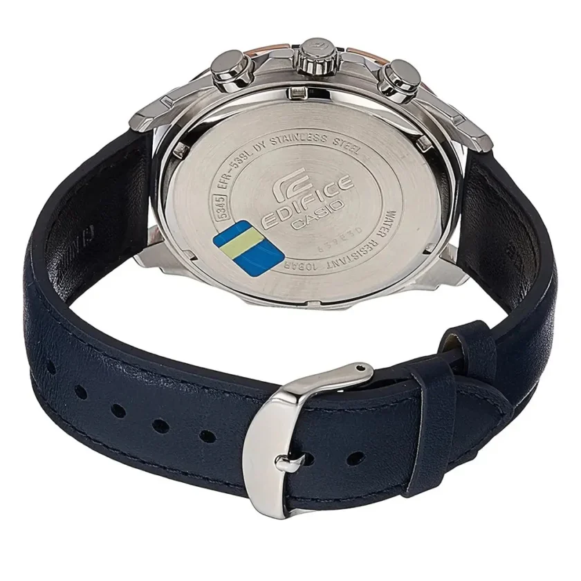 aiwatch_EFR-539L-7CVUDF - Bracelet-Montre Homme Casio Edifice - EFR-539L-7CVUDF - Bracelet Bleu En Cuir Véritable - Résistance à l'eau 10 ATM