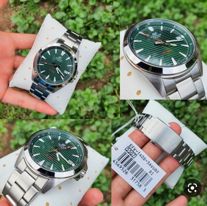 aiwatch_EFV-140D-3AVUDF - Montre Homme Casio Analogique à 3 aiguilles EFV-140D-3AVUDF - Bracelet Gris En Acier Inoxydable - Résistance à l'eau 10 ATM