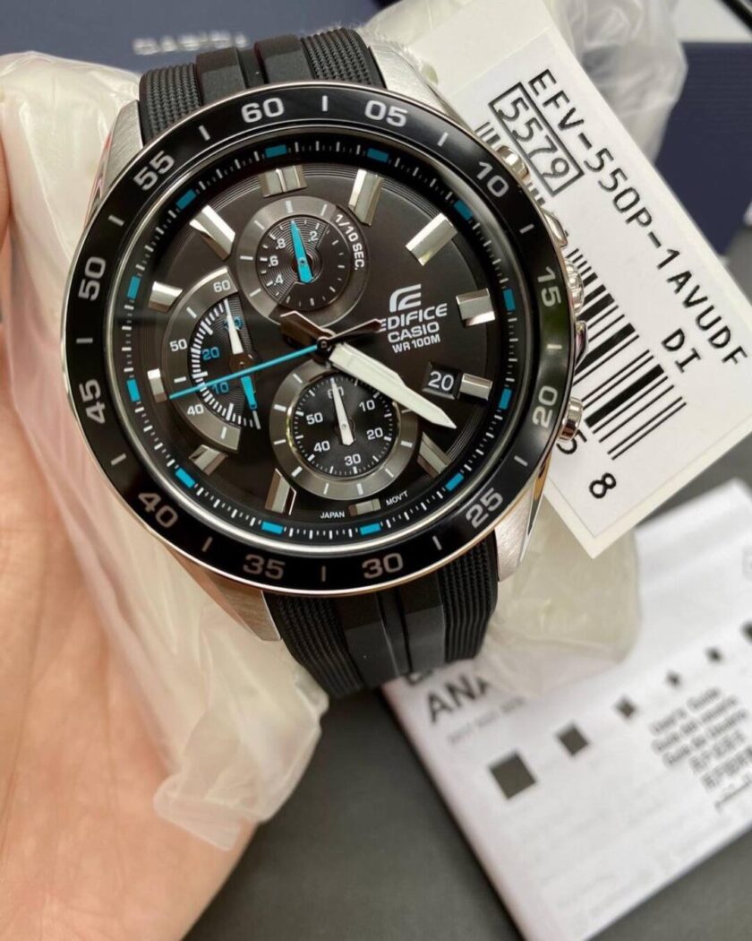aiwatch_EFV-550P-1AVUDF - Montre Homme Casio Edifice - EFV-550P-1AVUDF - Bracelet Noir En Résine - Résistance à l'eau 10 ATM