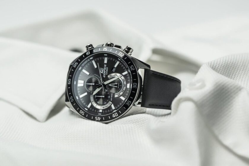 aiwatch_EFV-620L-1AVUDF - Montre-Bracelet Homme Casio Edifice - EFV-620L-1AVUDF - Bracelet Noir en Cuir Véritable - Résistance à l'eau 10 ATM