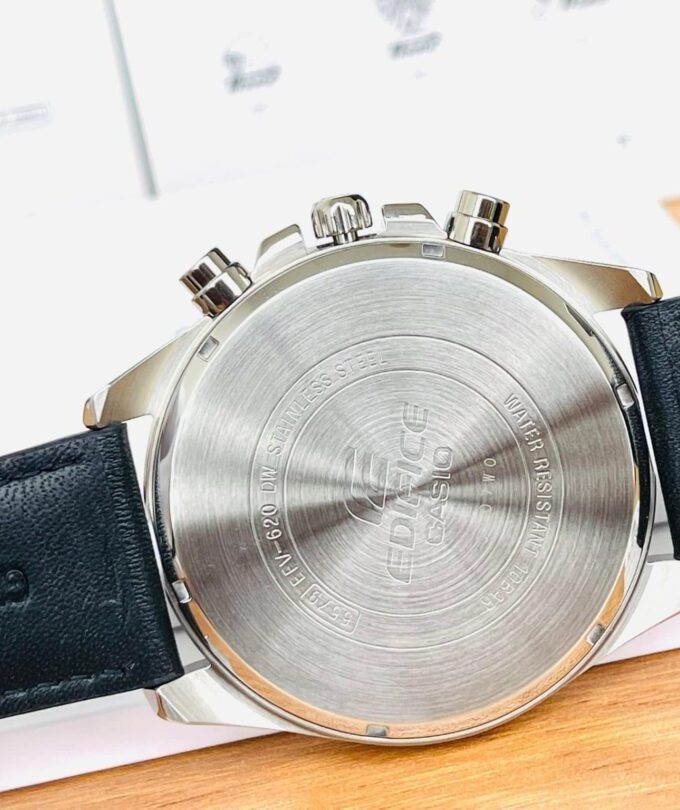 Montre-Bracelet Homme Casio Edifice - EFV-620L-1AVUDF - Bracelet Noir en Cuir Véritable - Résistance à l'eau 10 ATM