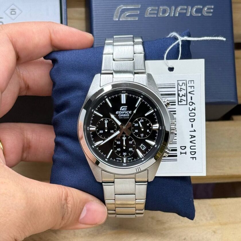 aiwatch_EFV-630D-1AVUDF - Montre Homme Casio Chronographe standard EFV-630D-1AV - Bracelet Gris En Acier Inoxydable - Résistance à l'eau 10 ATM
