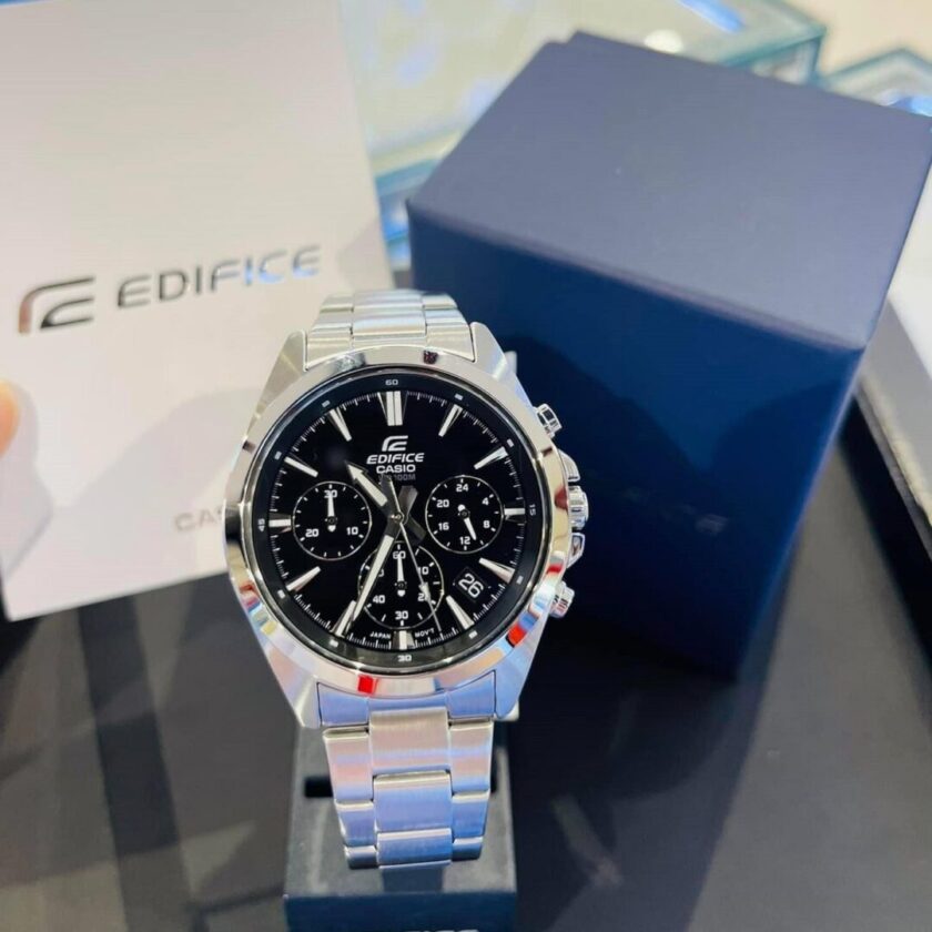 aiwatch_EFV-630D-1AVUDF - Montre Homme Casio Chronographe standard EFV-630D-1AV - Bracelet Gris En Acier Inoxydable - Résistance à l'eau 10 ATM