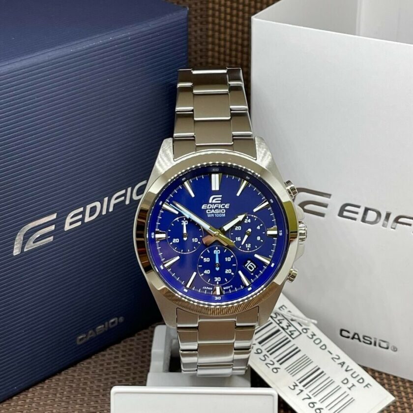 aiwatch_EFV-630D-2AVUDF - Montre Homme Casio Chronographe standard EFV-630D-2AV - Bracelet Gris En Acier Inoxydable - Résistance à l'eau 10 ATM
