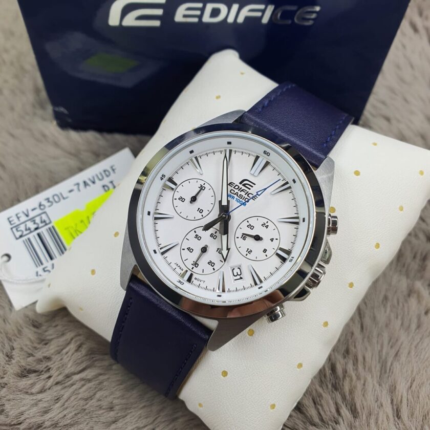 aiwatch_EFV-630L-7AVUDF - Montre Homme Casio Edifice - EFV-630L-7AV - Chronographe standard - Bracelet En cuir véritable - Résistance à l'eau 10 ATM