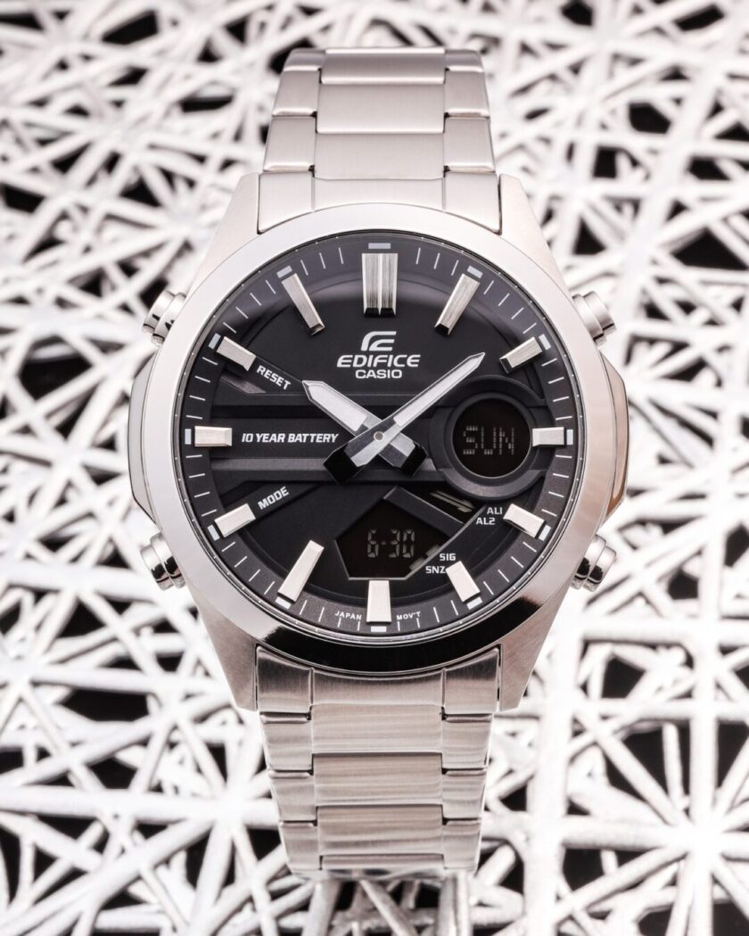 aiwatch_EFV-C120D-1ADF - Montre Classique Homme - Casio Edifice - EFV-C120D-1ADF - Acier Inoxydable, Multifonction, Étanche, Bracelet Métal, Noir
