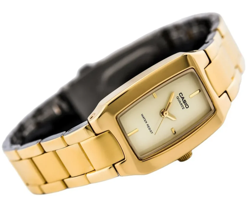 aiwatch_LTP-1165N-9CRDF - Montre CASIO Femme - LTP-1165N-9CRDF - Bracelet Dorée En Acier Inoxydable - Cadran Jaune - 12 Mois De Garantie
