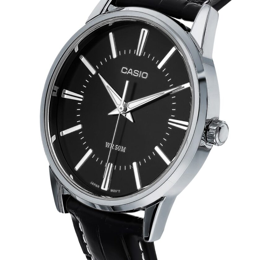 aiwatch_LTP-1303L-1AVDF - Montre CASIO Femme - Bracelet Noir En Cuir Véritable - Résistante à l'eau - 12 Mois De Garantie - LTP-1303L-1AVDF