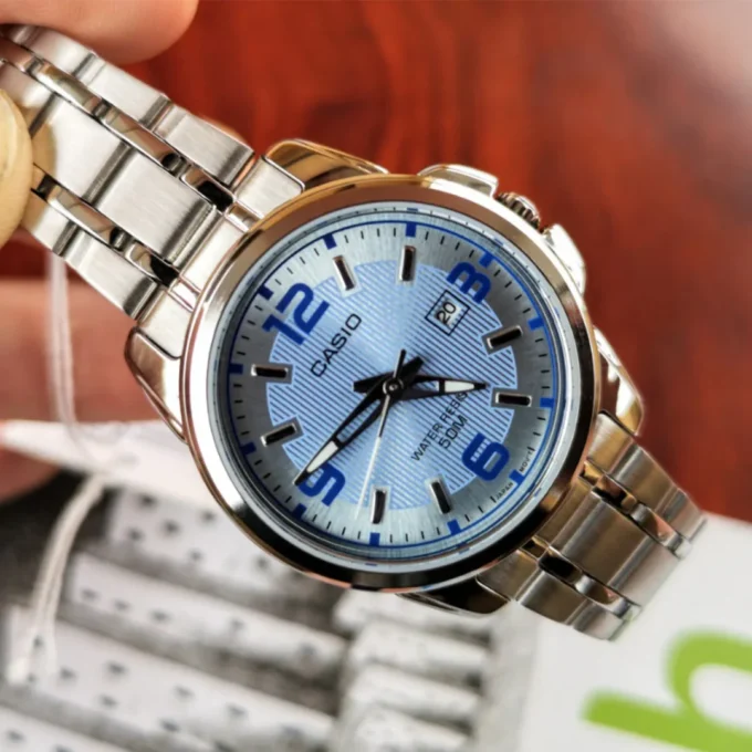 Montre-Bracelet Femme Casio Collection - Bracelet Gris En Acier Inoxydable - Ltp-1314D-2Avdf