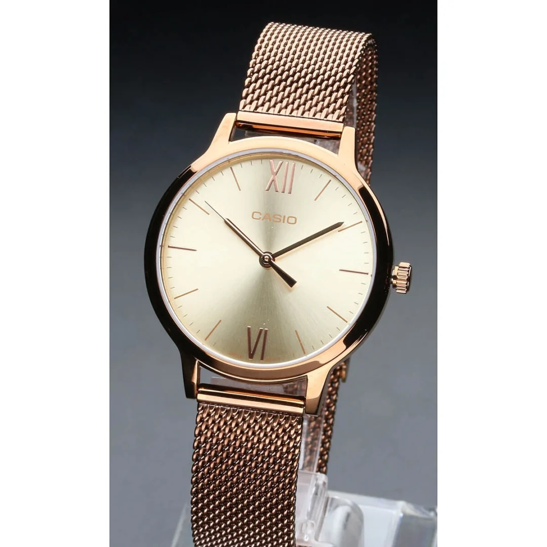 aiwatch_LTP-E157MR-9ADF - Montre Femme Casio - LTP-E157MR-9ADF - Bracelet en acier inoxydable Or rose - Affichage analogique - Résistant à l'eau