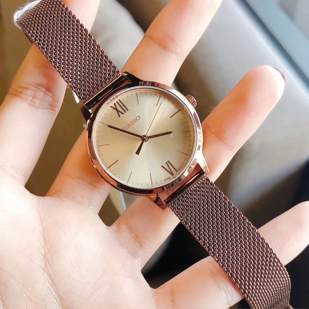aiwatch_LTP-E157MR-9ADF - Montre Femme Casio - LTP-E157MR-9ADF - Bracelet en acier inoxydable Or rose - Affichage analogique - Résistant à l'eau