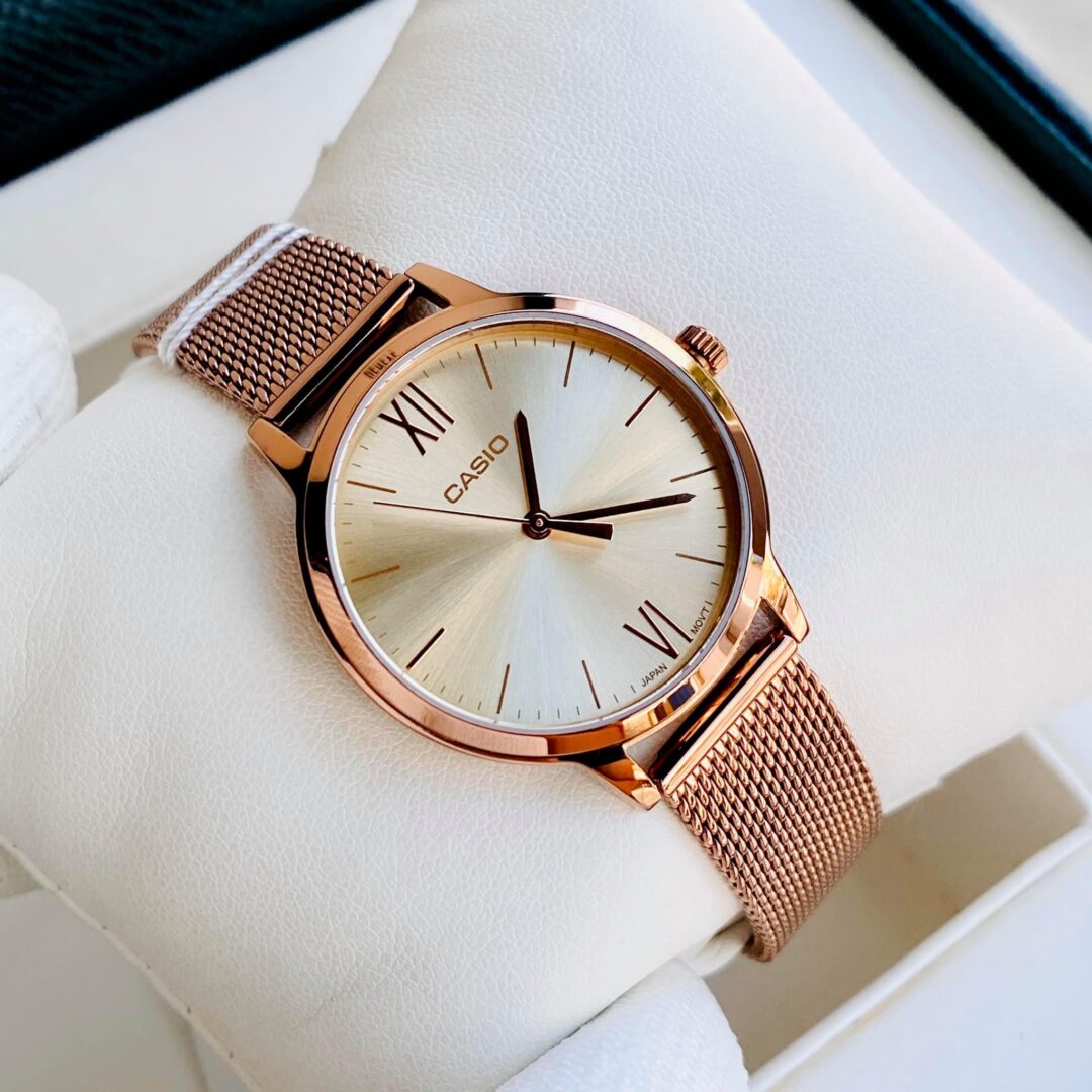 aiwatch_LTP-E157MR-9ADF - Montre Femme Casio - LTP-E157MR-9ADF - Bracelet en acier inoxydable Or rose - Affichage analogique - Résistant à l'eau