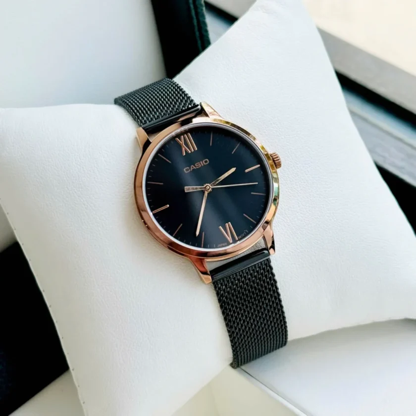 aiwatch_LTP-E157MRB-1BDF - Montre-Bracelet Femme - Casio Collection LTP-E157MRB-1BDF - Bracelet Noir En Acier Inoxydable