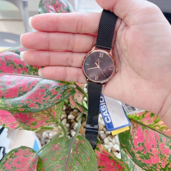 aiwatch_LTP-E157MRB-1BDF - Montre-Bracelet Femme - Casio Collection LTP-E157MRB-1BDF - Bracelet Noir En Acier Inoxydable