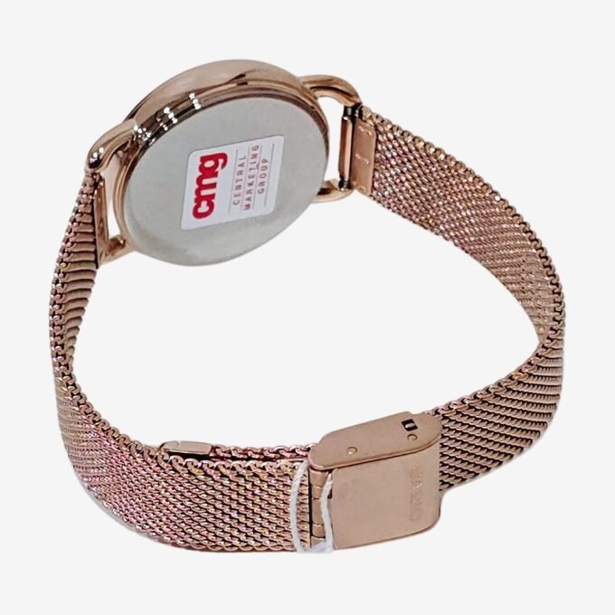 Montre Femme Casio Classique – Acier inoxydable, Maille, Verre minéral, Résistante à l’eau, Précision ±20s/mois, Or rose, Réf. LTP-E412MPG-1ADF