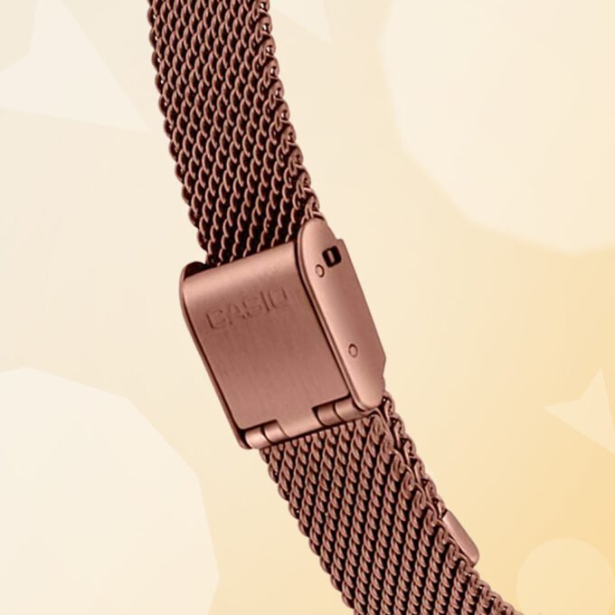 Montre Casio Femme - LTP-E415MR-7CDF - Bracelet Dorée En Maille Milanaise - Cadran Blanc - 12 Mois De Garantie