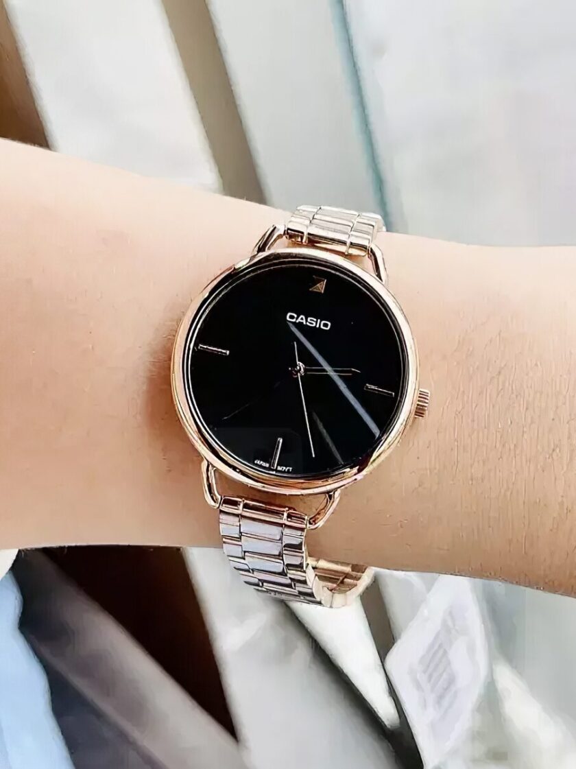 aiwatch_LTP-E415PG-1CDF - Montre Femme Casio - LTP-E415PG-1CDF - Bracelet en Acier inoxydable doré - Affichage analogique - Résistant à l'eau