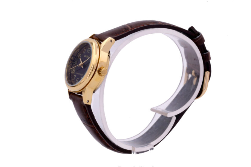 aiwatch_LTP-V002GL-1BUDF - Montre CASIO Femme - LTP-V002GL-1BUDF - Bracelet Marron En Cuir Véritable - Résistante à l'eau - 12 Mois De Garantie