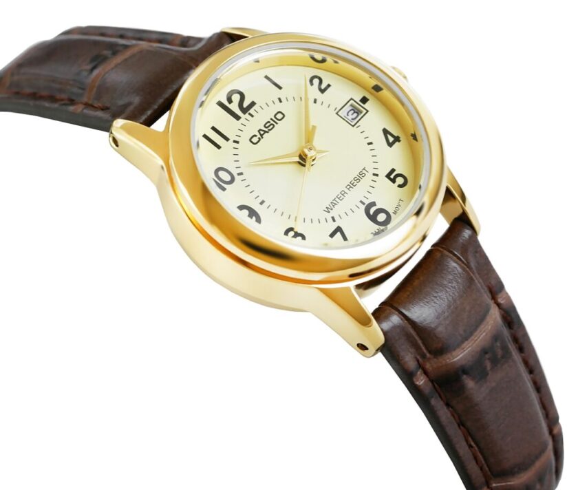 aiwatch_LTP-V002GL-9BUDF - Montre Femme Casio - LTP-V002GL-9BUDF -Collection - Bracelet En Cuir - Résistant à l'eau
