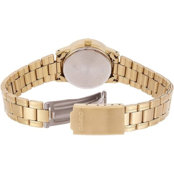 Montre CASIO Femme - Bracelet DoRée En Acier Inoxydable - Résistante à l'eau - 12 Mois De Garantie - LTP-V004G-1BUDF