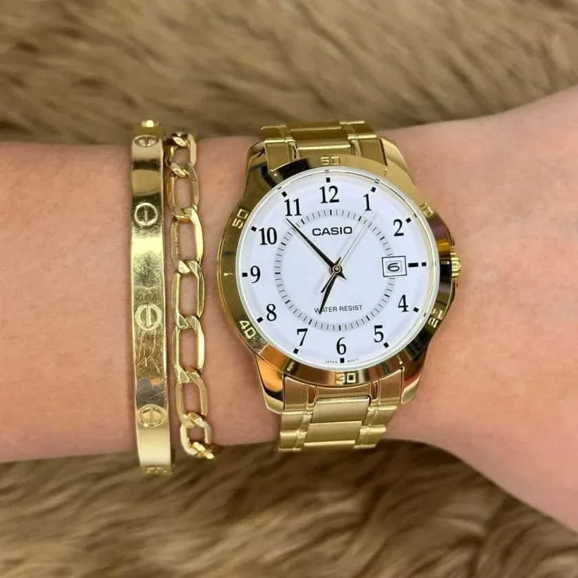 aiwatch_LTP-V004G-7BUDF - Montre Femme Casio Collection - Bracelet Acier inoxydable - LTP-V004G-7BUDF