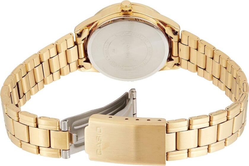 aiwatch_LTP-V005G-1BUDF - Montre CASIO Femme - Bracelet DoRée En Acier Inoxydable - Résistante à l'eau - 12 Mois De Garantie - LTP-V005G-1BUDF
