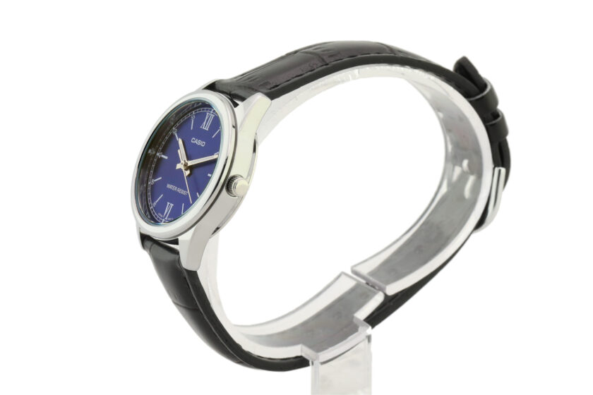 aiwatch_LTP-V005L-2BUDF - Montre CASIO Femme - LTP-V005L-2BUDF - Bracelet Noir En Cuir Véritable - Résistante à l'eau - 12 Mois De Garantie