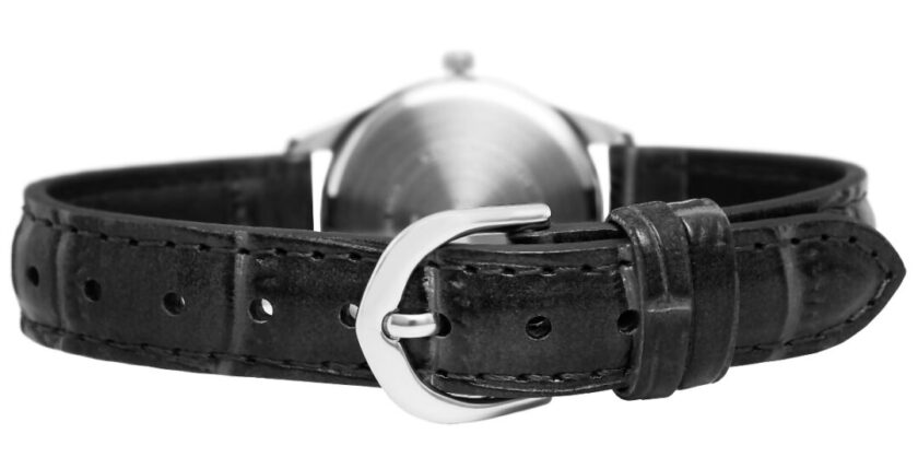 aiwatch_LTP-V005L-7B2UDF - Montre Casio Femme - LTP-V005L-7B2UDF - Bracelet Noir En Cuir Véritable - Cadran Blanc - 12 Mois De Garantie