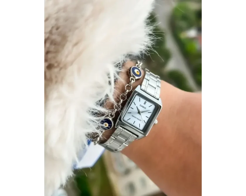 aiwatch_LTP-V007D-2EUDF - Montre Casio Femme - Bracelet Gris En Acier Inoxydable - Résistante À L'Eau - 12 Mois De Garantie - Ltp-V007D-2Eudf