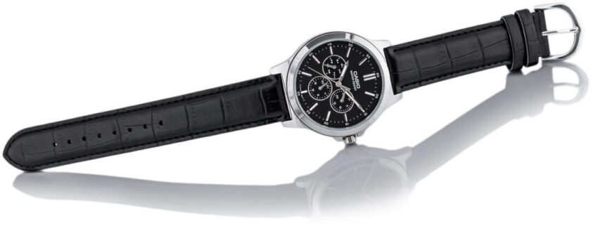 aiwatch_LTP-V300L-1AUDF - Montre CASIO Femme -  LTP-V300L-1AUDF - Bracelet Noir En Cuir Véritable - Résistante à l'eau - 12 Mois De Garantie