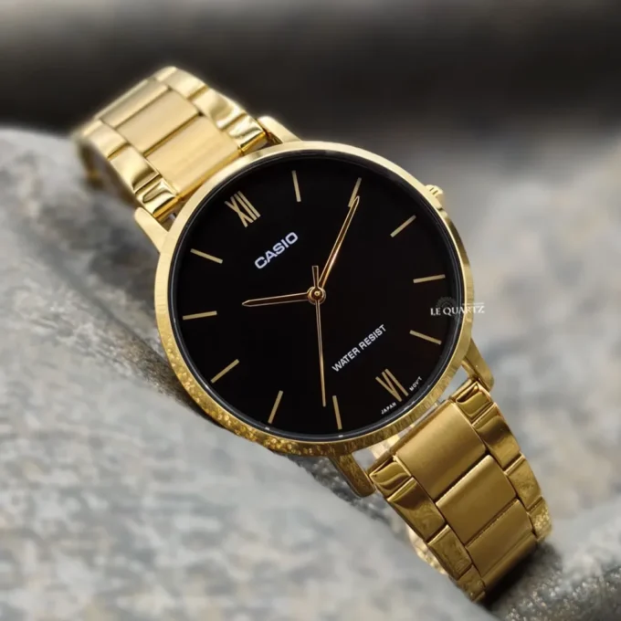 Montre Femme Casio - LTP-VT01G-1BUDF - Bracelet en acier inoxydable or - Affichage analogique - Résistant à l'eau