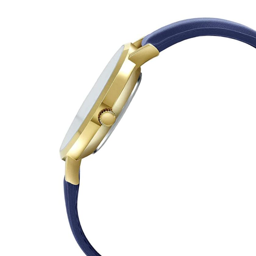 aiwatch_LTP-VT01GL-2BUDF - Montre Casio Femme - LTP-VT01GL-2BUDF - Bracelet Bleu En Cuir Véritable - Résistante À L'Eau - 12 Mois De Garantie