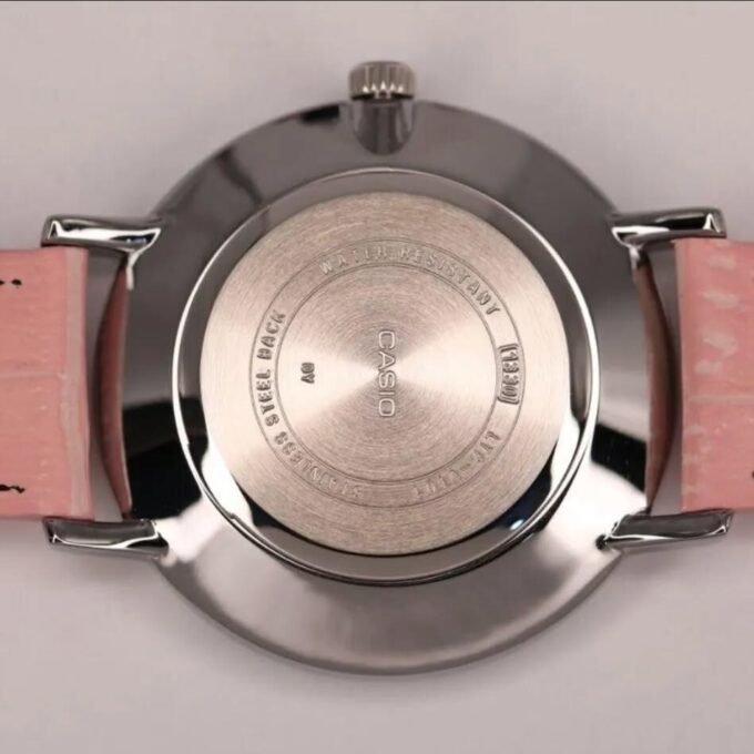 Montre CASIO Femme - LTP-VT01L-4BUDF - Bracelet Rose En Cuir Véritable - Résistante à l'eau - 12 Mois De Garantie