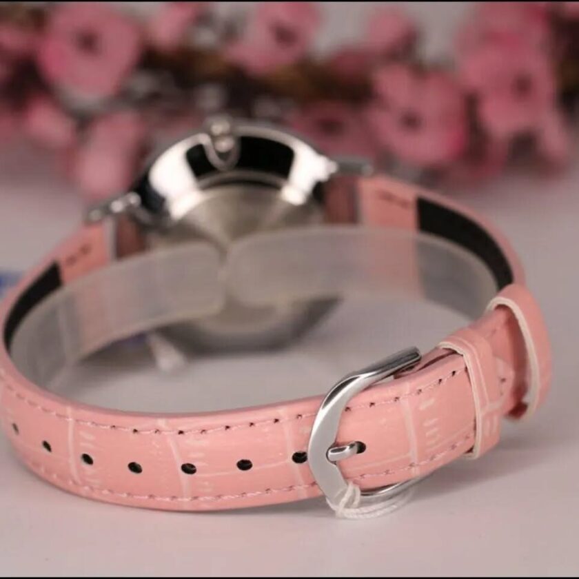 aiwatch_LTP-VT01L-4BUDF - Montre CASIO Femme - LTP-VT01L-4BUDF - Bracelet Rose En Cuir Véritable - Résistante à l'eau - 12 Mois De Garantie