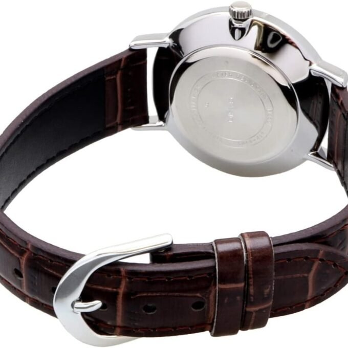 Montre CASIO Femme - LTP-VT01L-7B2UDF - Bracelet Marron En Cuir Véritable - Cadran Blanc - 12 Mois De Garantie