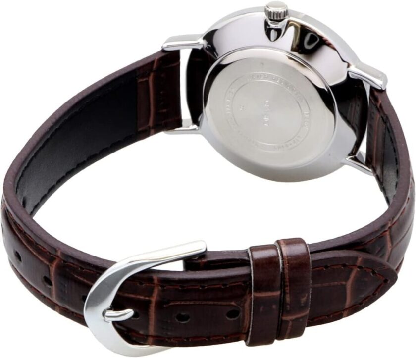 aiwatch_LTP-VT01L-7B2UDF - Montre CASIO Femme - LTP-VT01L-7B2UDF - Bracelet Marron En Cuir Véritable - Cadran Blanc - 12 Mois De Garantie