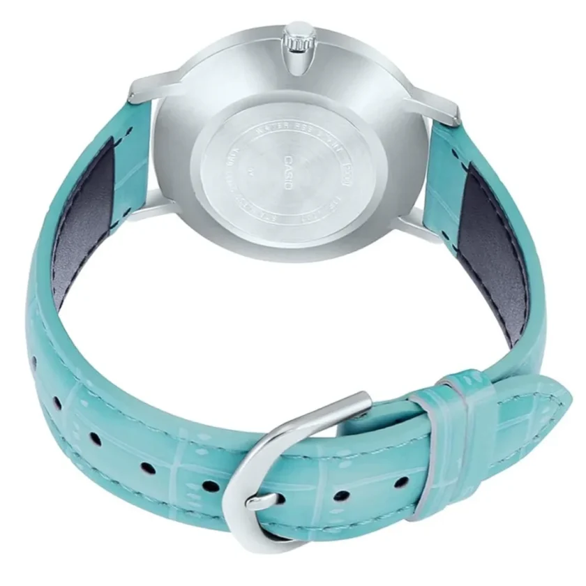 aiwatch_LTP-VT01L-7B3UDF - Montre Femme Casio - LTP-VT01L-7B3UDF - Bracelet en cuir bleu ciel - Affichage analogique - Résistant à l'eau