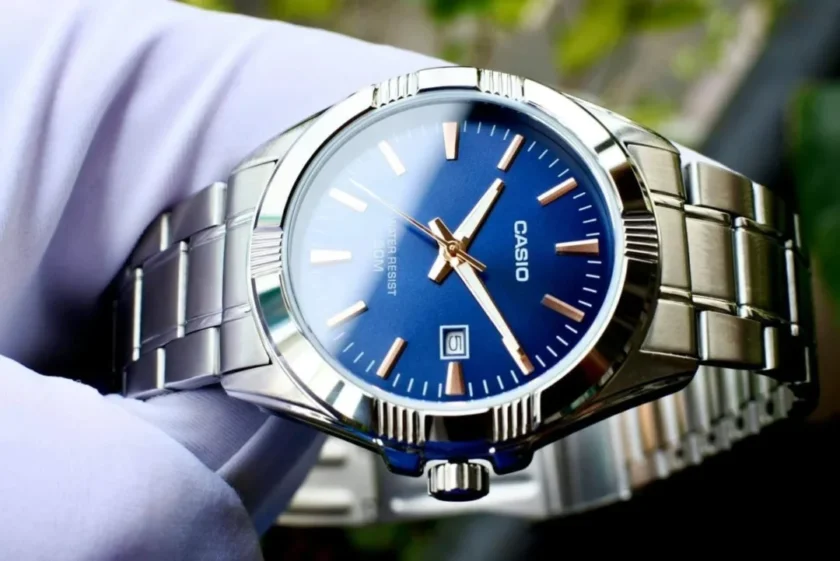 aiwatch_MTP-1308D-2AVDF - Casio Montre Homme MTP-1308D-2AVDF - Bracelet en acier inoxydable - Argent/Bleu