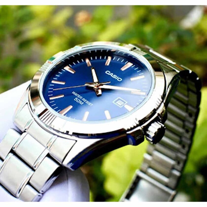aiwatch_MTP-1308D-2AVDF - Casio Montre Homme MTP-1308D-2AVDF - Bracelet en acier inoxydable - Argent/Bleu